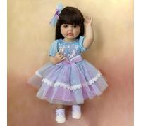 YIHANGG 55cm Reborn Baby Dolls Realistic Girls Full Body Silicone Open Eyes Reborn Toddler Doll Birthday (Brown Hair)