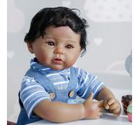 YIHANGG African American Reborn Baby Dolls Black Realistic 50cm Reborn Toddler Boy Awake Newborn Birthday