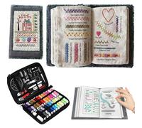 YIHANGG Embroidery Stitch Book Kit, Portable All Scenario Embroidery Stitch Book, Comes with a Complete Toolkit and Instructional Tutorial, Perfect for Beginners and Craft Lovers