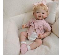 YIHANGG Newborn Reborn Baby Doll Full Body Soft Silicone 48cm 3D Skin Tone with Visible Veins Realistic Girl Toddler Princess Doll Kids Dress Up Birthday Gifts