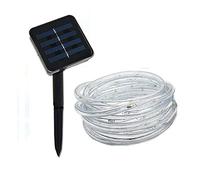 YIHANSS 10M 100Led Outdoor String Light Solar Fairy Light Solar Christmas Garlands Copper Rope Tube String Light Fence Landscape (Color : White Warm) (White Purple)