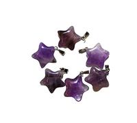 YIHANSS 20mm Natural Amethysts Stone Pendant Pentagram Necklace Charms Pendant for Jewelry Making DIY Necklace Bracelet,1pc Cinnabar