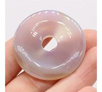 YIHANSS 2PC Natural Stone Gem Round Semi-Hole Beads Pendant Crafts Retro OL MakingDIY Necklace Bracelet Jewelry Charm Gift Party1PCS 40x40mm crystal (Color : Rose Quartz)
