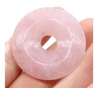 YIHANSS 2PC Natural Stone Gem Round Semi-Hole Beads Pendant Crafts Retro OL MakingDIY Necklace Bracelet Jewelry Charm Gift Party1PCS 40x40mm crystal (Color : Rose Quartz)