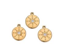 YIHANSS 5pcs 18k Gold Plated Sun Flower Rhinestone Charm for DIY Jewelry Pendant Necklace Findings Women Making Supplies-11831