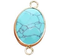 YIHANSS 9pcs Natural Stone Faceted Crystal Oval Quartz Charms Pendant for DIY Necklace Bracelet Jewelry Making Handmade Gift Household Crystal (Color : Turquoise, Size : 9pcs 0.55 * 1.06in)