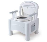 YIHANSS Commode Bedside Chair Chair Toilet Chair with Double Cushion Design Detachable Armrests Non-Slip Foot Pads One Side Tissue Box Design Adjustable Height Toilet Seat