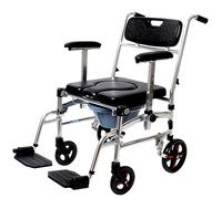 YIHANSS Commode Chair Commode Chairs Toilet Wheelchair,Foldable Mobile Wheeled Toilet Chair,Lightweight Bathroom Shower Toilet Chair with Padded Seat for Elderly Disabled