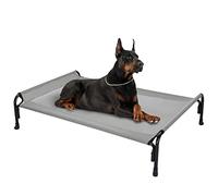 YIHANSS Elevated Dog Bed, Outdoor Raised Dog Cots Bed for Large Dogs, Cooling Camping Elevated Pet Bed With Slope Headrest for Indoor and Outdoor, Washable Breathable, X-Large, Grey, CWC2204