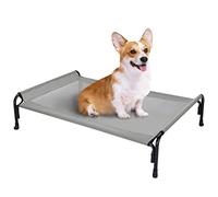 YIHANSS Elevated Dog Bed, Outdoor Raised Dog Cots Bed for Medium Dogs, Cooling Camping Elevated Pet Bed With Slope Headrest for Indoor and Outdoor, Washable Breathable, Medium, Grey, CWC2204