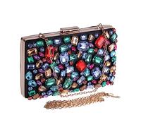 YIHANSS Europe and the United States seven coloured diamonds clutch dinner party bag clutch hard shell bag