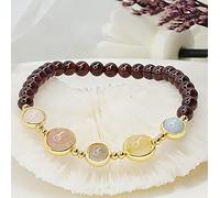 YIHANSS Feng Shui Wealth Bracelet Natural Crystal Chakra Spiritual Five Elements Turn-Luck-into-Your-Favor Beads Luxurious Vacation Metaphysical Prosperity Love Money Popularity Cinnabar