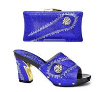 YIHANSS Flash diamond chunky heels with clutch bag European and American non-dinner clutch bag casual