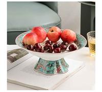 YIHANSS Fruit Basket Fruit Bowl for Kitchen Counter Decora Ceramic Fruit Plate Tall Creative with Drained Dried Fruit Plate Home Living Room Coffee Table Disc Double-Layer Plate (Color : A)