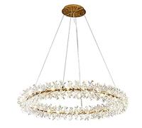 YIHANSS G4 Nordic Modern Light Crystal Chandelier,Simple Living Room Light,Creative Master Bedroom Light-Copper 40cm