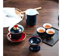 YIHANSS Hand Painted Color Tea Set Girders Teapot with Delicate Dry Tea Tray Small Tea Cans 7 Pieces Kung Fu Tea Set,C