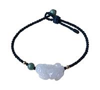 YIHANSS Handmade Red String Jade Bracelet Natural Jade Pixiu Bracelet Lucky Animal Bracelet for Women & Man Bring in Wealth and Riches, Adjustable Cinnabar