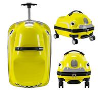 YIHANSS Kids Ride-on Travel Suitcase, Toddler Portable Universal Wheel Luggage, Durable ABS Hardshell Rolling Luggage, for Unisex Boy Girl Trolley Case,Yellow