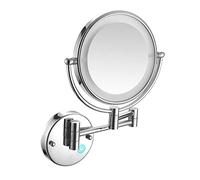 YIHANSS LED Makeup Mirror with Lights and 10x Magnification Vanity Mirror Wall Mounted Round Double Sided Vanity Magnifying with 360° Swivel Extendable Arm Ma