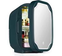 YIHANSS Mini Fridge, 8L Mirror Refrigerator, Mirrored Skin Care Beauty Fridge with LED Lighting, Cool & Heat Car Travel Storage, Makeup Skincare Fridge