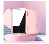 YIHANSS Mini Fridge For Car, With Led Mirror, 8L Capacity Skin Care Refrigerator, Chill Or Heat, Ac 220v, Dc 12v Mini Cosmetic Fridge, Makeup Fridge For Skincare,White (Pink)