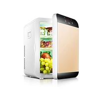 YIHANSS Mini Portable Fridge/Small Cosmetic Fridge, Led Panel with Hot and Cold Settings, Suitable for Make-up and Skin Care Car Bar Room (12v / 100-240v) Silent Fridge, Gold, 25l LCD