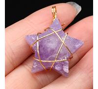 YIHANSS Natural crystal rough 1PC Amethyst Natural Stone Irregular Gold Wire Pendant for Jewelry Making DIY Necklace Earring Accessories Charm Gift Party Decor1PC (Color : 20x40mm-wide Marquis)