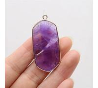 YIHANSS Natural crystal rough 1PC Amethyst Ornament Natural Stone Pendant Connector Craft Jewelry MakingDIY Necklace Earring Hanging Accessory Charm Gift Party1PC (Color : 21x39mm-a3)