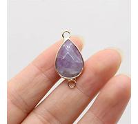 YIHANSS Natural crystal rough 1PC Amethyst Ornament Natural Stone Pendant Connector Craft Jewelry MakingDIY Necklace Earring Hanging Accessory Charm Gift Party1PC (Color : 21x39mm-a3)
