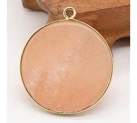 YIHANSS Natural crystal rough 1pc Natural Stone Gem Amazonite Round Pendant Handmade Craft DIY Charm Necklace Earring Jewelry Accessories Gift Making Party30x35mm (Color : White Turquoise)