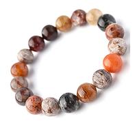 YIHANSS Natural Gemstone Phantom Quartz Bracelet Feng Shui Wealth Bracelet Multi-Gem Crystal Balancing Gems Reiki Crystal Quartz Amulet for Money Fortune Good Luck,14mm Cinnabar