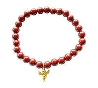 YIHANSS Natural Purple Cinnabar with 925 Sterling Silver Gold Plated Angel Lucky Bracelet Birthday Gift Cinnabar