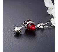 YIHANSS Necklaces Feng Shui Wealth Single Pendant for Jewelry Making S925 Silver Crystal Gourd Pendant Amethyst Rose Quartz Garnet Charm for Necklace Making Attracts Wealth,Red
