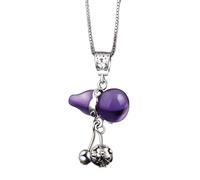 YIHANSS Necklaces Feng Shui Wealth Single Pendant for Jewelry Making S925 Silver Crystal Gourd Pendant Amethyst Rose Quartz Garnet Charm for Necklace Making Attracts Wealth,Red