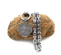 YIHANSS Necklaces Men's King C, Stainless Steel, Nordicng Amulet Jewelry Warrior Dragon/Dragon/70Cm (Color : Warrior, Size : 60Cm)