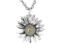 YIHANSS Necklaces Pendant Summer Small Daisy Flowermen's Retro Personality Silver for Boyfriend/a/OneSize