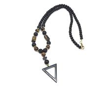 YIHANSS Necklaces Religion Christaa,for Men Women with Chakra Tiger's Eye Beaded Cahandmade Blessed Pray Amulet Jewelry Accessories/a (Color : Gris)