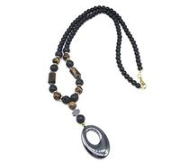 YIHANSS Necklaces Religion Christaa,for Men Women with Chakra Tiger's Eye Beaded Cahandmade Blessed Pray Amulet Jewelry Accessories/a (Color : Gris)