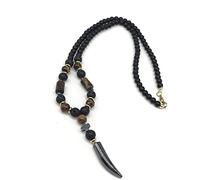 YIHANSS Necklaces Religion Christaa,for Men Women with Chakra Tiger's Eye Beaded Cahandmade Blessed Pray Amulet Jewelry Accessories/a (Color : Gris)