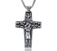 YIHANSS Necklaces Religious Jesus Shepherdaa,for Men Women Retro Christ Stainless Steel Amulet Jewelry/70Cm (Color : 60cm)