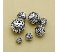 YIHANSS Necklaces S925 Silver Beads Accessories Carved Six-Character Mantra Beads Meditation Ornament Handmade DIY Jewelry Charms for Jewelry Making Bracelet Necklace Accessorie1PC6MM