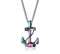 YIHANSS Necklaces Ship Anchor,for Men Hip Hop Stainless Steel Pirate Nautical Sailinga,Jewelry for Boyfriend/Silver/70Cm (Color : Gold, Size : 80Cm)
