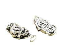 YIHANSS Necklaces Sterling Silver Charms for Jewelry Making S925 Silver Lucky Copper Coin Pixiu Pendant Meditation Ornament Charms for Making Bracelet Necklace Accessorie1PcSmall (Size : Large)