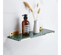 YIHANSS Nordic Floating Shower Caddy Shelf Rack - Brushed Brass & Marble Wall-Mounted Organizer for Shampoo, Cosmetics & Towels - Stylish 40cm Bathroom Storage Solution