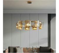 YIHANSS Pendant Lamp Chandelier Light Fixture Scandinavian Led Crystal Chandelier Gold Black Compatible with Bedroom Living Room Hall Pendant Lamp Home Decor Interior Lighting Fixture(D80cm Amber)