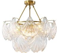 YIHANSS Postmodern Luxury Crystal Pendant Light, Designer Acrylic & Copper Chandelier, Adjustable Height, E14 Bulb Base, for Living Room, Bedroom, Restaurant, Dining Room