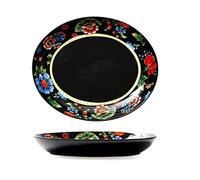 YIHANSS Practical Fruit Bowl Fruit Bowl Pure Hand-Painted Totem Ceramic Fruit Plates Large Capacity Round Fruit Dish for Kitchen Countertop Home Decor Beautiful Fashion