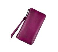 YIHANSS Retro Women's Business Wallets Money Clips Cowhide Card Cases Genuine Leather Handbags Coin Purses (Size : Red)