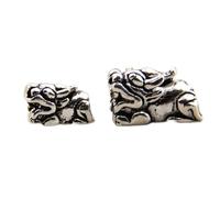 YIHANSS Sterling Silver Charms for Jewelry Making 925 Pure Silver Pixiu Charms Meditation Ornament for Bracelet Necklace Making and Crafting Attract Luck 1PCS,Small Cinnabar