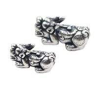 YIHANSS Sterling Silver Charms for Jewelry Making Thai Silver Pixiu Charms Meditation Ornament for Bracelet Necklace Making Crafting Attract Wealth 1PCS,Small Cinnabar